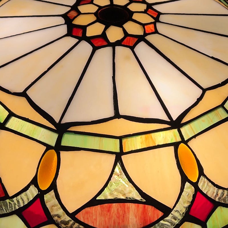 ARTZONE Tiffany Ceiling Lights, Stained Glass Ceiling Light 3-Lights 16 Inch Tiffany Flush Mount Ceiling Light for Bedroom Dining Living Room Entryway Foyer - Image 2